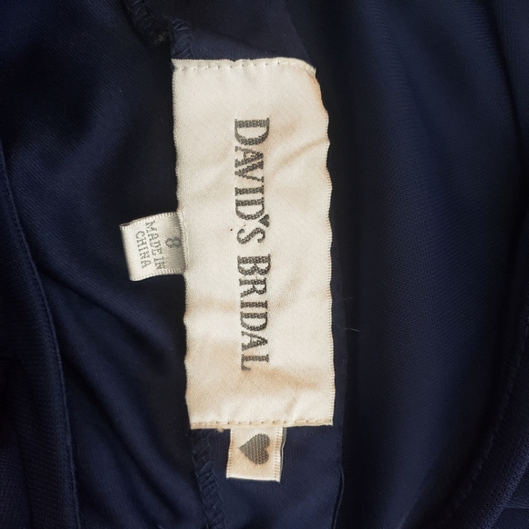 David's Bridal Illusion Sleeveless Long Gown Dress 4 - Picture 13 of 13